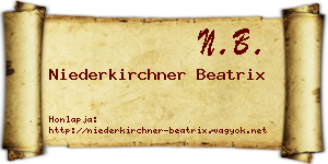 Niederkirchner Beatrix névjegykártya